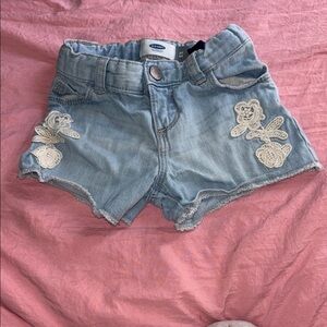 Old Navy Kids' Light Blue Denim Shorts with Floral Embroidery